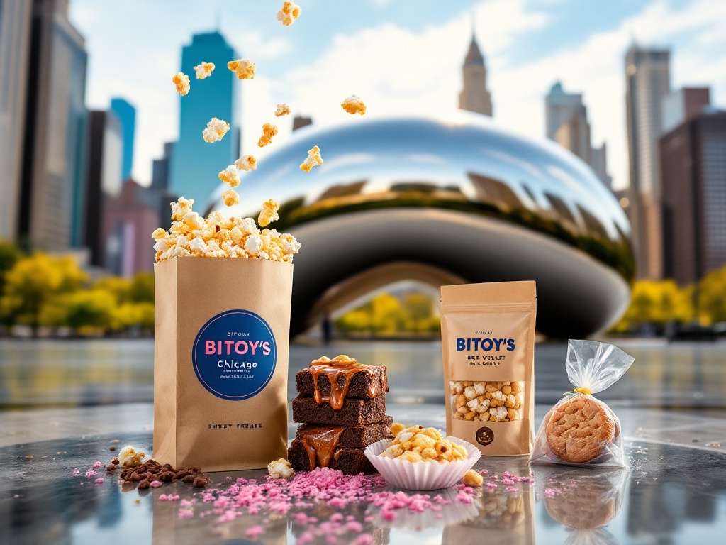 S'mores cookie stuffed with gooey marshmallow and rich chocolate, surrounded by gourmet popcorn — handcrafted by Bitoy's in Chicago